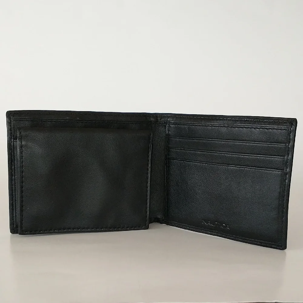 Nautica Black Leather Card Holder